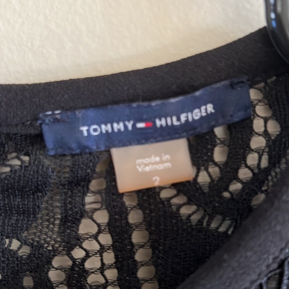 Tommy Hilfiger Lace Sleeve Fit and Flare Dress - Picture 5 of 5